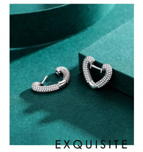 Load image into Gallery viewer, pendientes de aro de Plata de Ley 925 auténtica para mujer