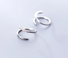 Load image into Gallery viewer, pendientes de plata de ley 925 con línea geométrica para mujer