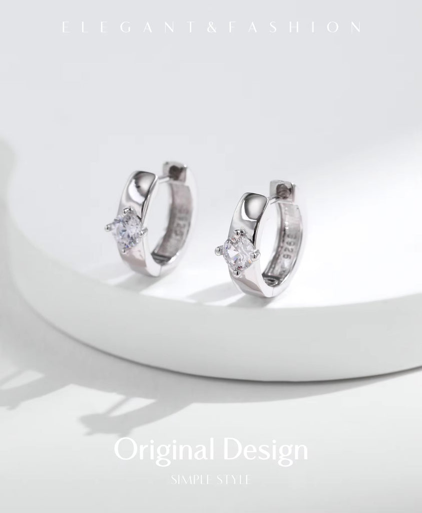 pendientes de aro de Plata de Ley 925 para mujer