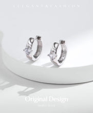 Load image into Gallery viewer, pendientes de aro de Plata de Ley 925 para mujer
