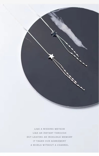 Pendientes largos de moda con borla de estrellas de Modian