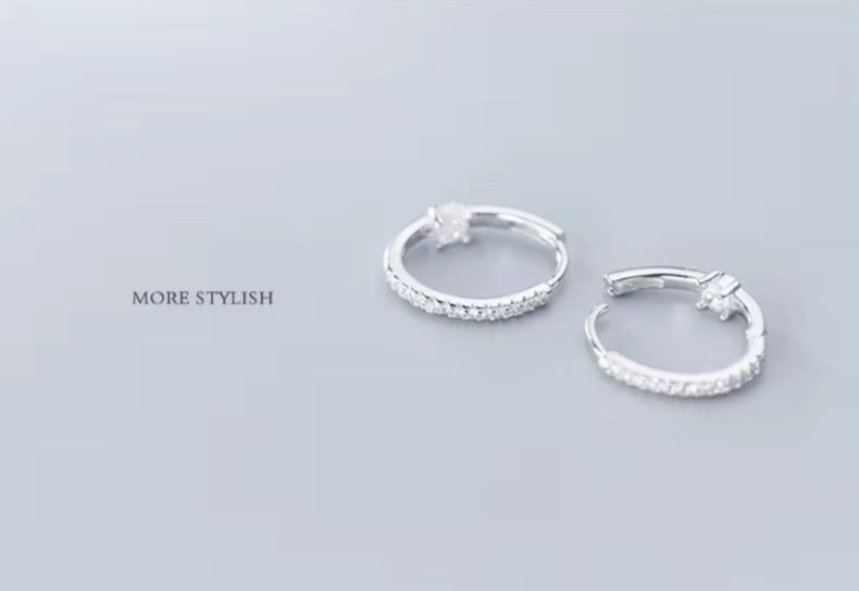 pendientes de aro de Plata de Ley 925 auténtica para mujer