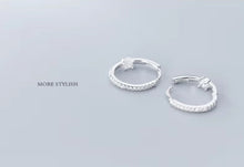 Load image into Gallery viewer, pendientes de aro de Plata de Ley 925 auténtica para mujer