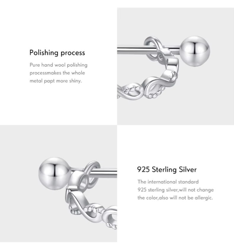 pendientes de aro de Plata de Ley 925 para mujer y niña, aretes huecos