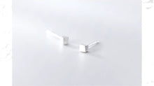 Load image into Gallery viewer, pendientes de plata de ley 925 con forma de cubo de azúcar para mujer, joyería fina