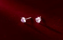 Load image into Gallery viewer, pendientes de plata de primera ley y Circonia cúbica para mujer, aretes pequeños