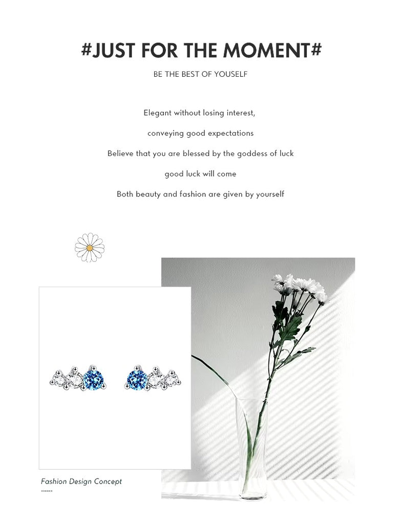 pendientes pequeños de Plata de Ley 925 para mujer