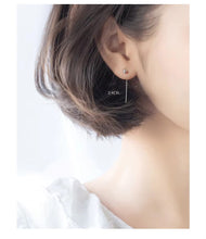 Load image into Gallery viewer, pendientes colgantes de plata de ley 100% para mujer, aretes de diseño minimalista
