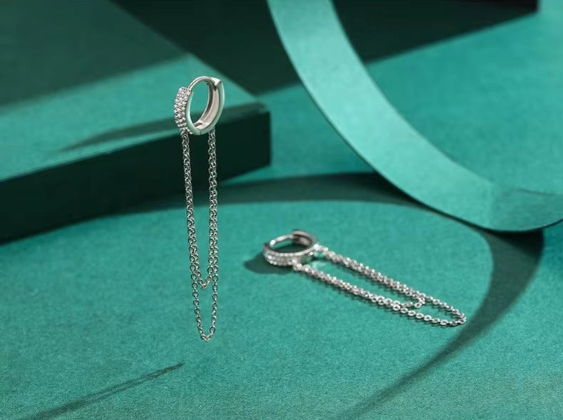 pendientes de plata de primera ley y circón para mujer