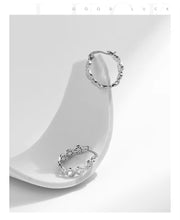 Load image into Gallery viewer, pendientes de aro de Plata de Ley 925 para mujer