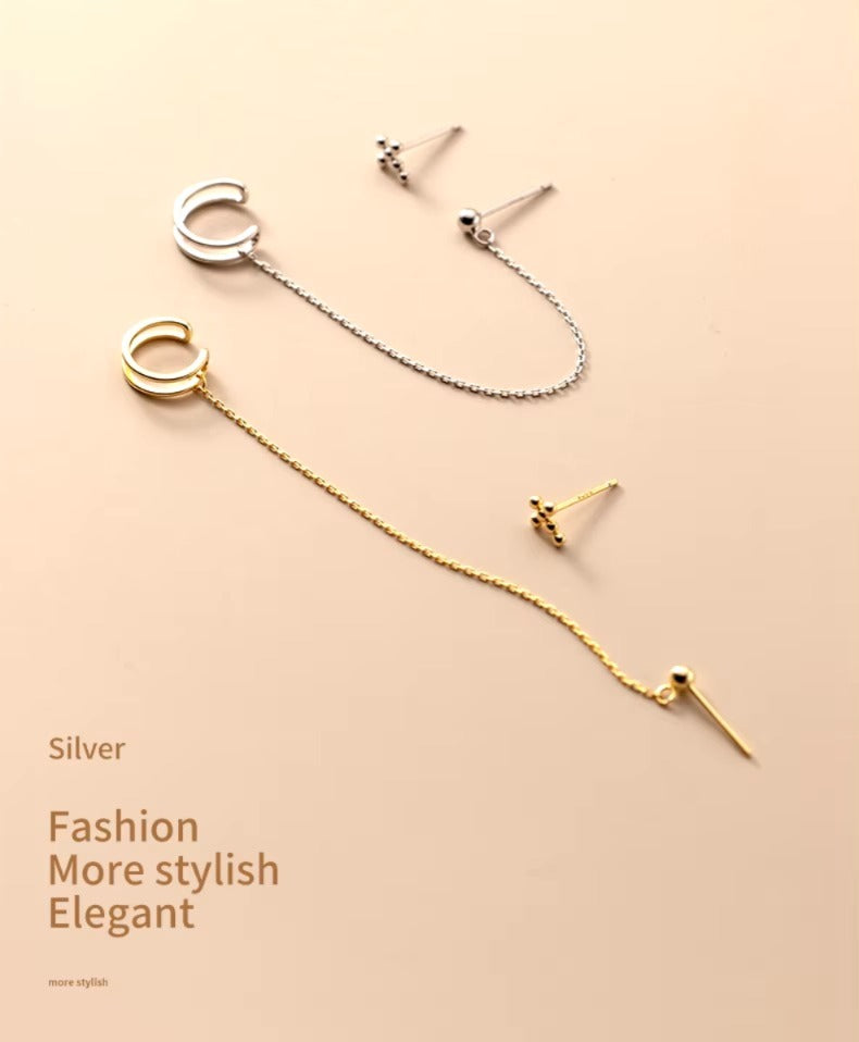 pendientes de plata de ley 925 con borlas largas para mujer y niña, aretes con pasador