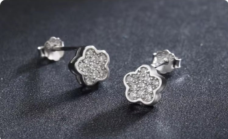 pendientes de tuerca de circonia cúbica para mujer y niña