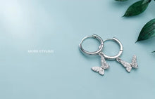 Load image into Gallery viewer, pendientes de aro de plata esterlina 925 para mujer