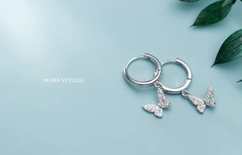 pendientes de aro de plata esterlina 925 para mujer