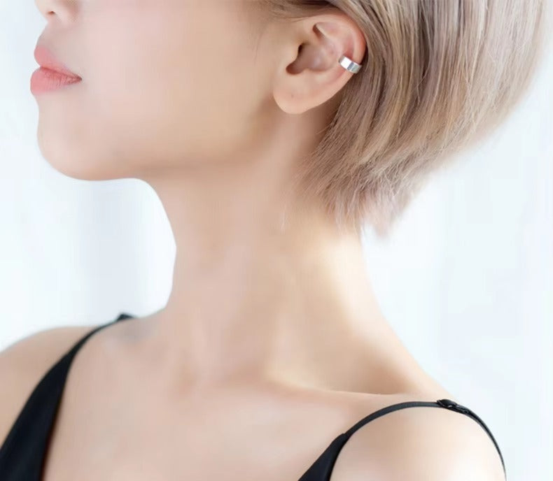 pendientes minimalistas de Plata de Ley 925 para mujer y niña, aretes redondos de Clip