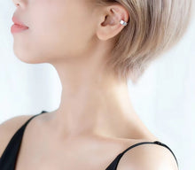 Load image into Gallery viewer, pendientes minimalistas de Plata de Ley 925 para mujer y niña, aretes redondos de Clip