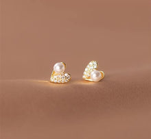 Load image into Gallery viewer, pendientes de plata de ley 925 con forma de corazón Irregular para mujer