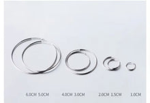 Load image into Gallery viewer, pendientes de aro de Plata de Ley 925 auténtica para mujer