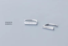 Load image into Gallery viewer, pendientes de plata de ley 925 con forma de U para mujer