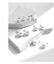 Load image into Gallery viewer, pendientes de plata de ley 925 con perlas de cristal para mujer