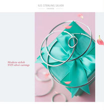 Load image into Gallery viewer, pendientes de aro de Plata de Ley 925 auténtica para mujer