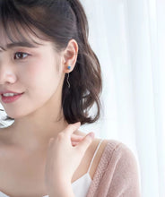 Load image into Gallery viewer, pendientes de gota de Planeta y Luna esmaltados para mujer, cadena larga de Plata de Ley 925