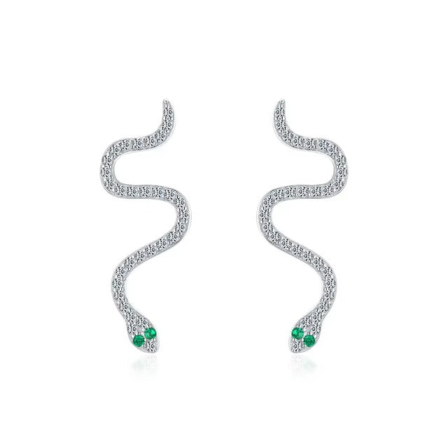 pendientes de serpiente negra para mujer