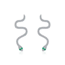 Cargar imagen en el visor de la galería, pendientes de serpiente negra para mujer