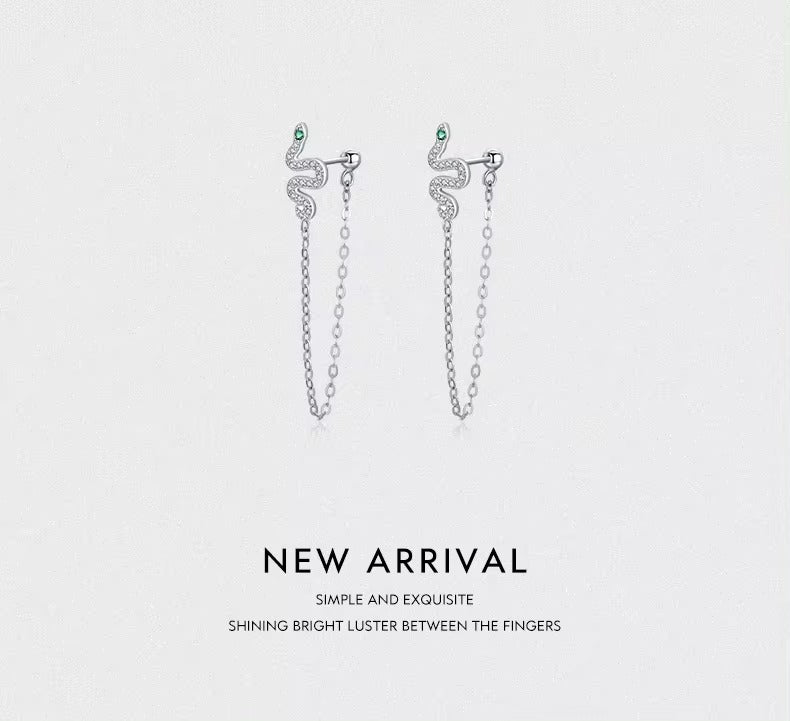 pendientes de tuerca de serpiente de Color negro para mujer