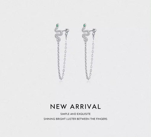 pendientes de tuerca de serpiente de Color negro para mujer