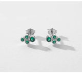 pendientes pequeños de Plata de Ley 925 auténtica para mujer