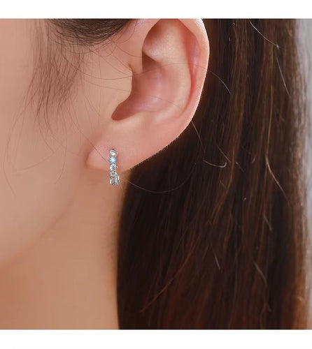 pendientes de aro de Plata de Ley 925 auténtica para mujer