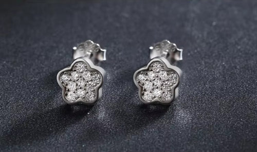 pendientes de tuerca de circonia cúbica para mujer y niña