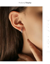 Load image into Gallery viewer, pendientes de aro de Plata de Ley 925 para mujer