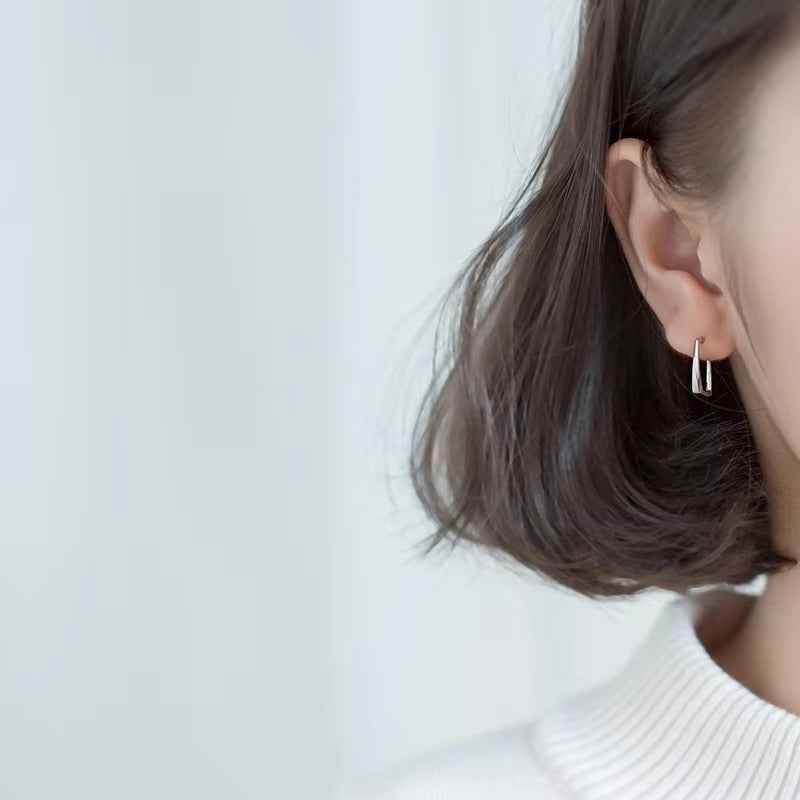 pendientes de plata de ley 925 para mujer, aretes geométricos de Color dorado