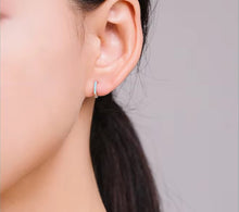 Cargar imagen en el visor de la galería, pendientes pequeños de Plata de Ley 925 para mujer y niña, aretes de aro, joyería llamativa