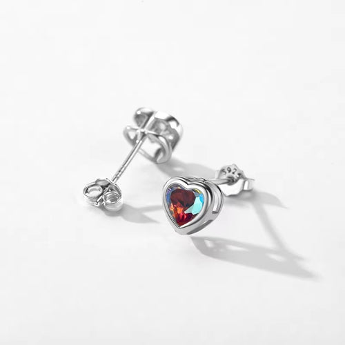pendientes de plata de ley 925 con forma de corazones pequeños para mujeres