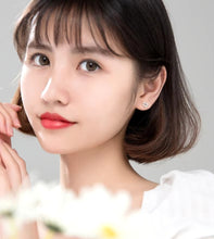 Load image into Gallery viewer, pendientes de plata de ley 925 con circonita ovalada cuadrada para mujer