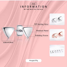 Cargar imagen en el visor de la galería, pendientes triangulares de plata de ley 2021 auténtica para mujer