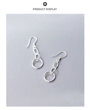 Load image into Gallery viewer, pendientes de plata de ley 925 para mujer, aretes colgantes, redondos, ovalados