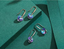 Load image into Gallery viewer, pendientes colgantes de arcoíris para mujer, aretes de Plata de Ley 925 auténtica