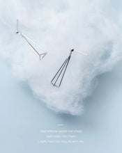 Load image into Gallery viewer, pendientes de plata de ley 925 con forma triangular para mujer