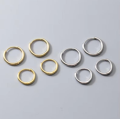 pendientes de aro de Plata de Ley 925 para mujer, aretes pequeños, redondos