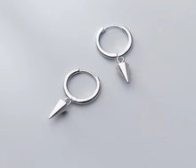 Load image into Gallery viewer, pendientes de aro cónico para mujer, de plata de ley 2021 auténtica, aretes geométricos de 3 colores
