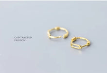 Load image into Gallery viewer, pendientes de plata de ley 925 con Elipse para mujer, aretes de aro geométricos