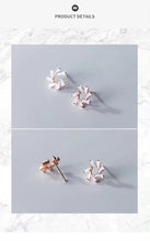 Load image into Gallery viewer, elegante copo de nieve rectángulo claro Zirconia Stud pendientes moda 925 Plata de Ley