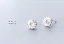 Load image into Gallery viewer, pendientes de plata de ley 925 con circonita radiante para mujer