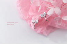 Load image into Gallery viewer, pendientes de plata de ley 925 con lazo, joyería fina de lujo para mujeres