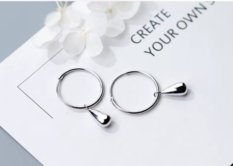 pendientes simples de gota de agua para mujer