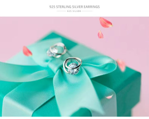 pendientes de plata de ley 100% y Circonia cúbica para mujer, aretes pequeños